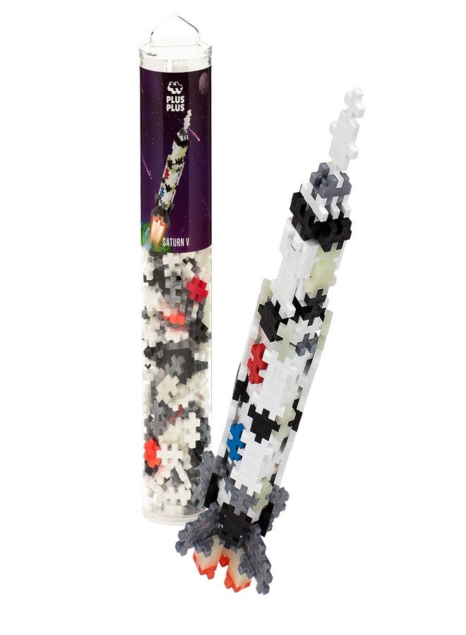 Plus-Plus PLUS PLUS - Mini Maker Tube - Saturn V Rocket, Apollo 11 Space Playset - 240 Piece, Construction Building STEM | STEAM Toy, Interlocking Mini Puzzle Blocks for Kids - Image 1